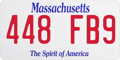MA license plate 448FB9