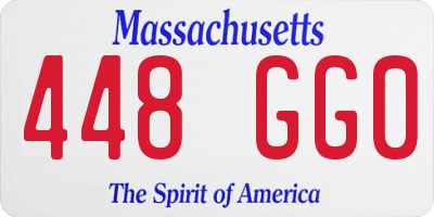 MA license plate 448GG0