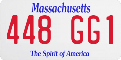 MA license plate 448GG1