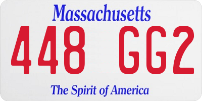 MA license plate 448GG2