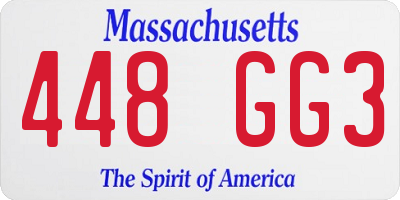 MA license plate 448GG3