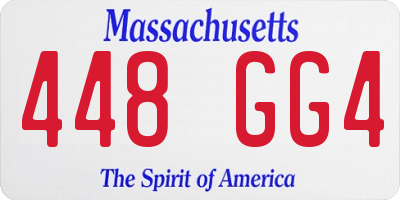 MA license plate 448GG4