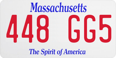 MA license plate 448GG5