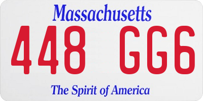 MA license plate 448GG6