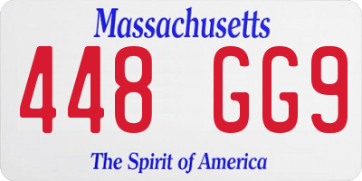 MA license plate 448GG9