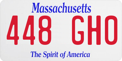 MA license plate 448GH0