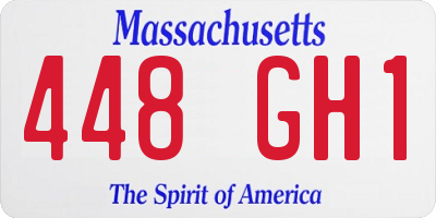 MA license plate 448GH1