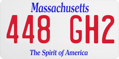 MA license plate 448GH2