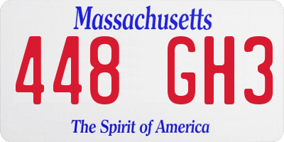 MA license plate 448GH3