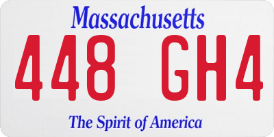 MA license plate 448GH4
