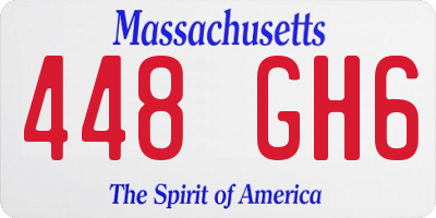 MA license plate 448GH6