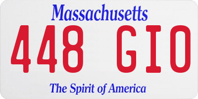 MA license plate 448GI0