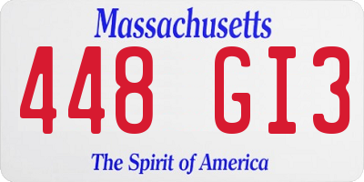 MA license plate 448GI3