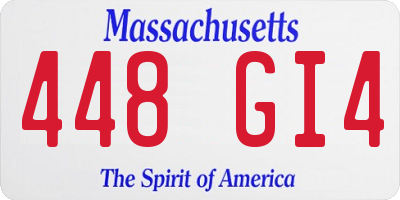 MA license plate 448GI4