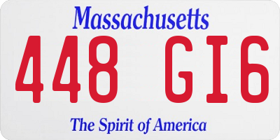 MA license plate 448GI6