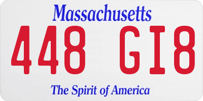 MA license plate 448GI8
