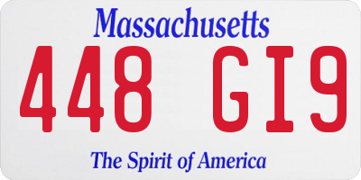 MA license plate 448GI9