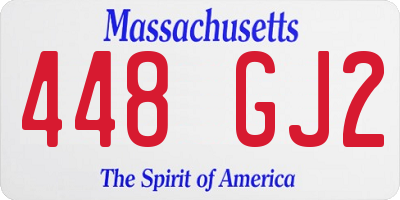 MA license plate 448GJ2