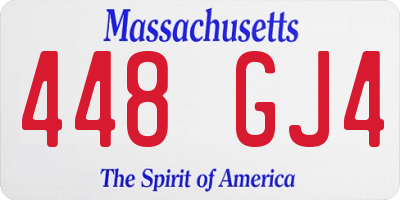 MA license plate 448GJ4