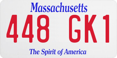 MA license plate 448GK1
