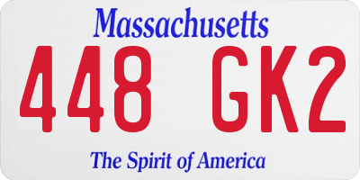 MA license plate 448GK2