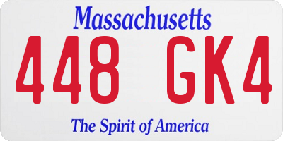 MA license plate 448GK4