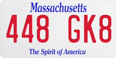 MA license plate 448GK8