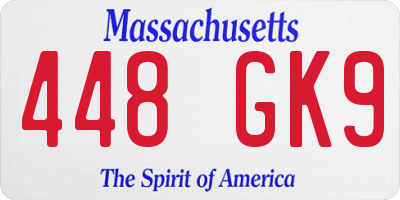MA license plate 448GK9
