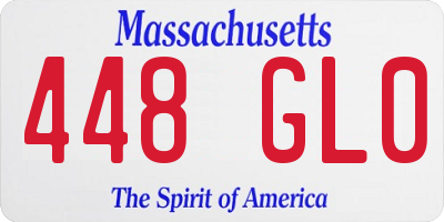 MA license plate 448GL0