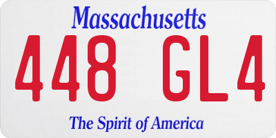 MA license plate 448GL4