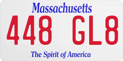 MA license plate 448GL8