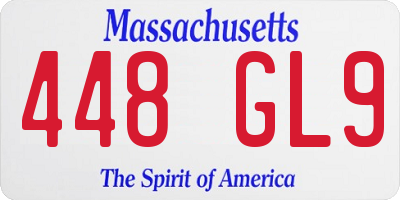 MA license plate 448GL9