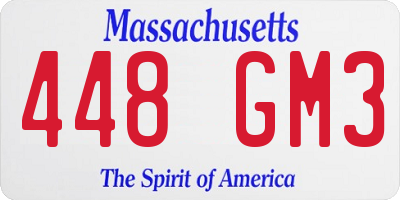 MA license plate 448GM3