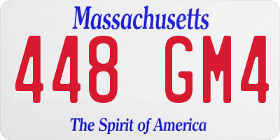 MA license plate 448GM4