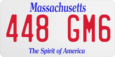 MA license plate 448GM6