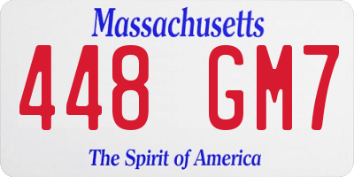 MA license plate 448GM7