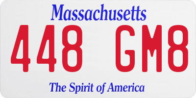 MA license plate 448GM8