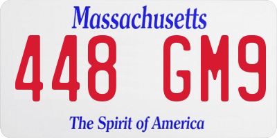 MA license plate 448GM9