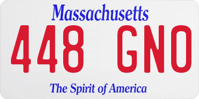 MA license plate 448GN0