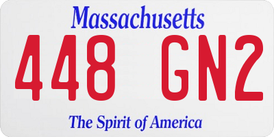 MA license plate 448GN2