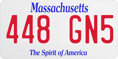 MA license plate 448GN5