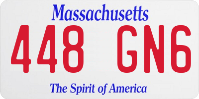 MA license plate 448GN6