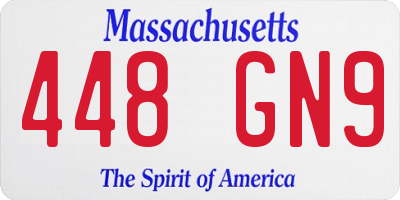 MA license plate 448GN9