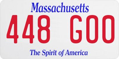 MA license plate 448GO0