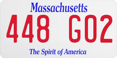 MA license plate 448GO2