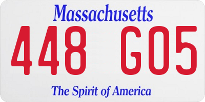 MA license plate 448GO5