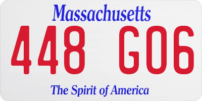 MA license plate 448GO6