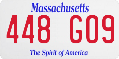 MA license plate 448GO9