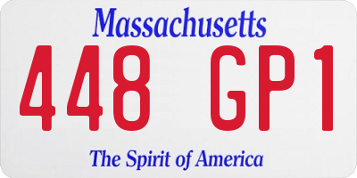 MA license plate 448GP1