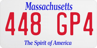 MA license plate 448GP4